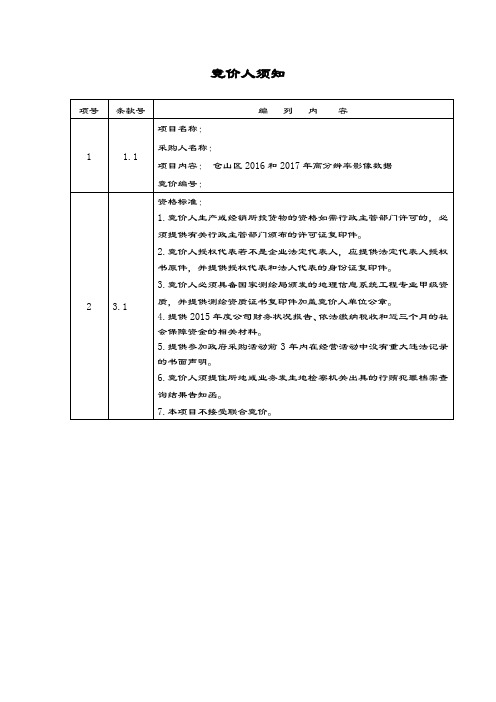 竞价人须知