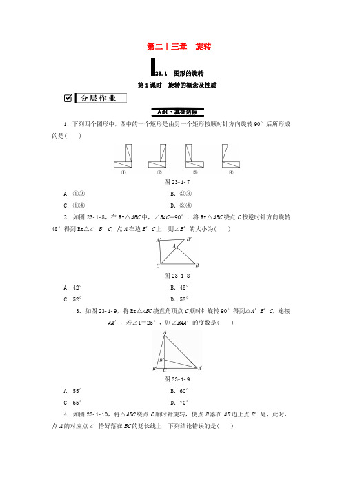 人教版九年级上册数学：《旋转》分层作业(含答案)