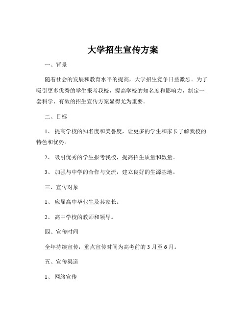 大学招生宣传方案