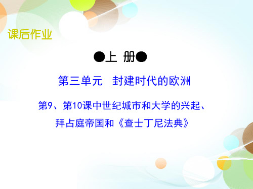 九上第9、第10课 中世纪城市和大学的兴起、-2020秋部编版九年级历史全一册(世界历史)课后作业(共23张PPT)