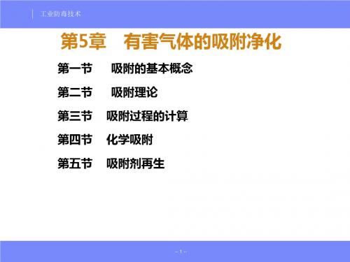 安全工程专业工业防毒技术经典课程05有害气体吸附净化2.2