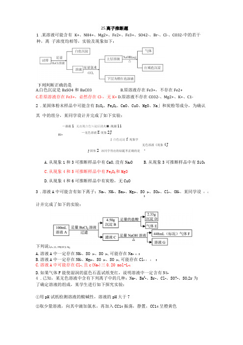 25离子推断题