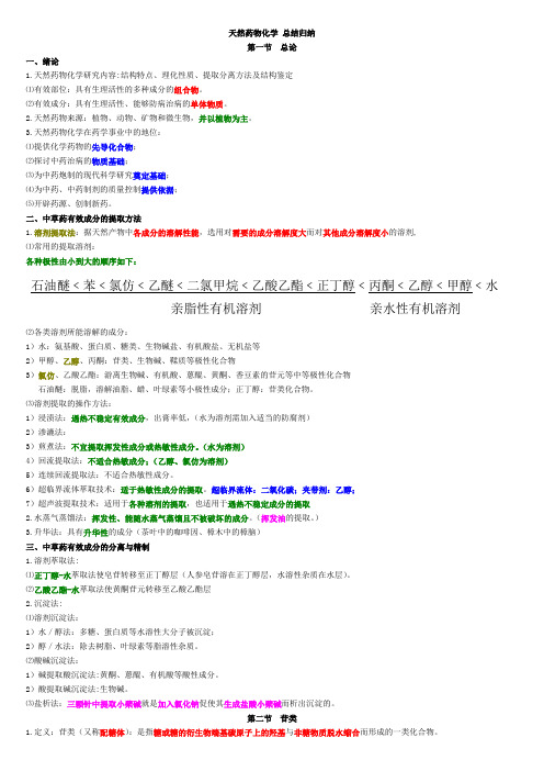 天然药物化学总结归纳