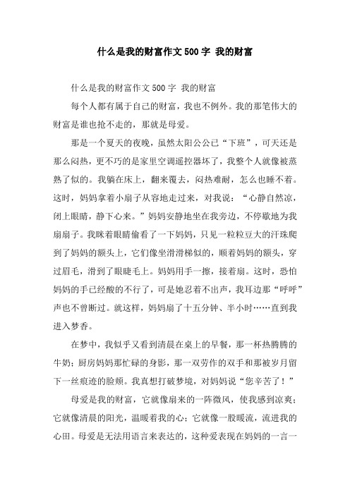 什么是我的财富作文500字 我的财富