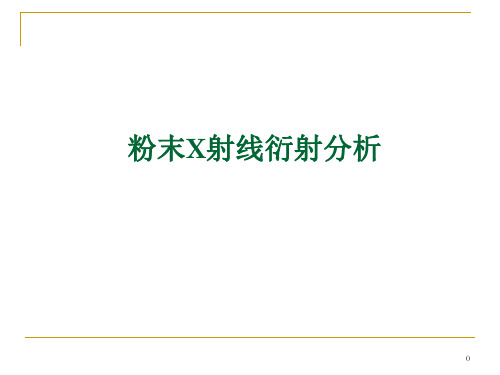 粉末X射线衍射分析 PPT课件