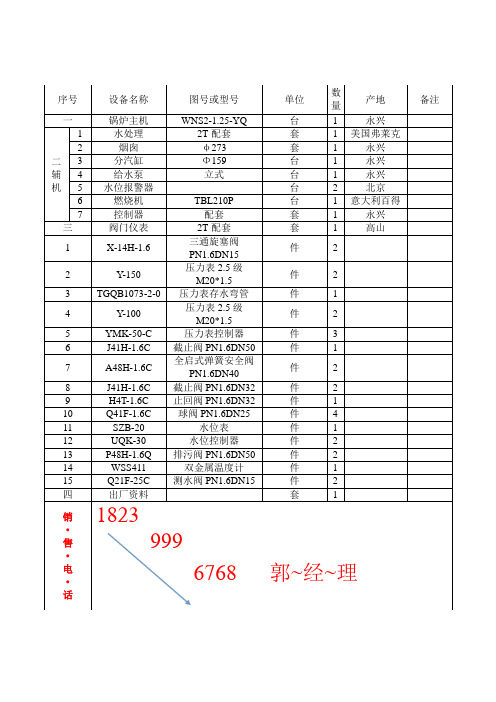 燃气锅炉 ,2吨燃气蒸汽锅炉配置清单