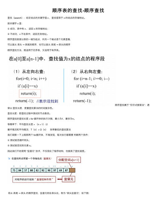 顺序表的查找-顺序查找