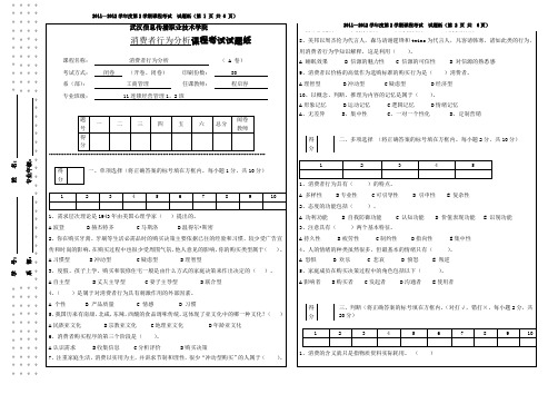 消费者行为分析A卷