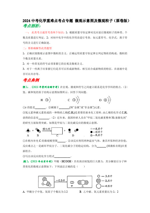 2024中考化学重难点考点专题 微观示意图及微观粒子(含解析)