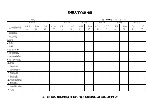 (新)链家地产 经纪人周报表