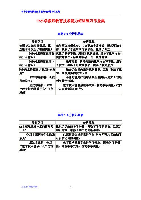 中小学教师教育技术能力培训各模块讨论作业业集[倾情奉献]