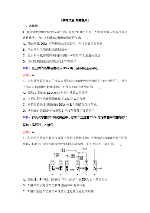 2020新课标高考第一轮总复习  生物  第5单元 遗传的分子基础 课时作业5-1