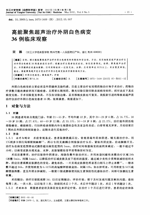 高能聚焦超声治疗外阴白色病变36例临床观察