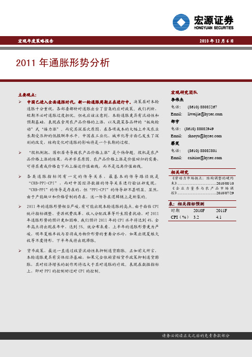 2011年通胀形势分析