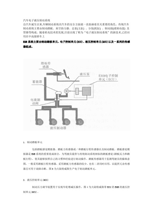 汽车电子液压制动系统