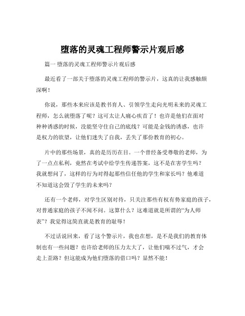 堕落的灵魂工程师警示片观后感