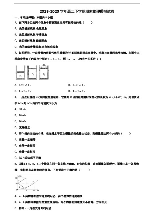 [合集3份试卷]2020湖南省名校高二物理下学期期末学业水平测试试题