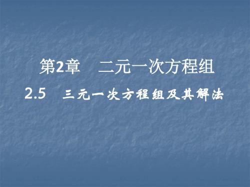 2018-2019学年浙教版七年级数学下册作业课件：2.5 三元一次方程组及其解法(共18张PPT)