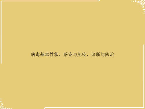 病毒基本性状、感染与免疫、诊断与防治【共58张PPT】