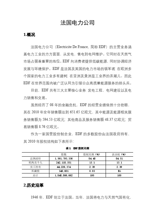 法国电力机构概况