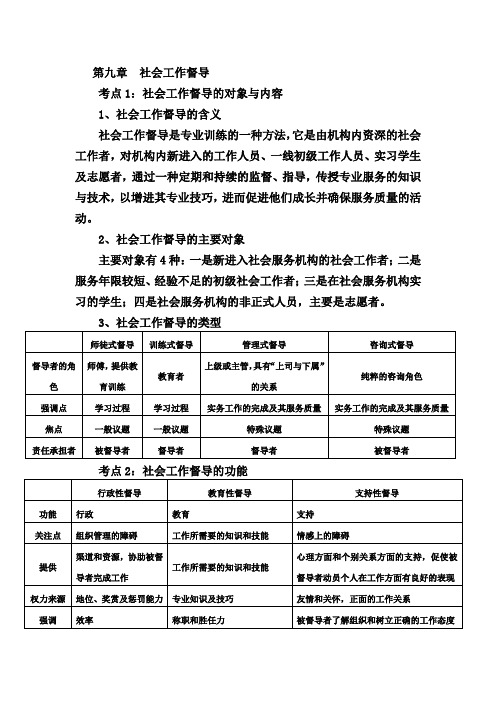 社会工作综合能力中级复习笔记(九)