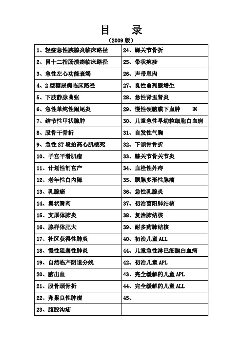 临床路径-29个常见病种