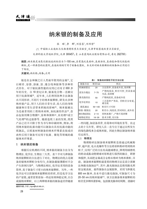 纳米银的制备及应用