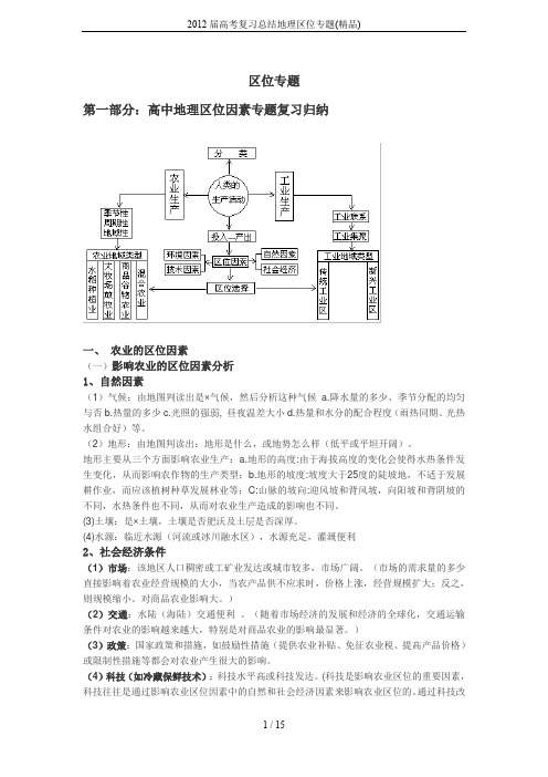 2012届高考复习总结地理区位专题(精品)