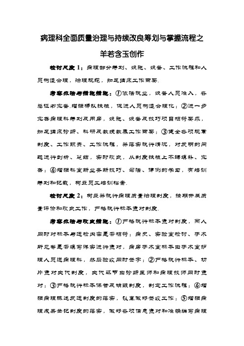 病理科全面质量管理与持续改进方案与控制流程