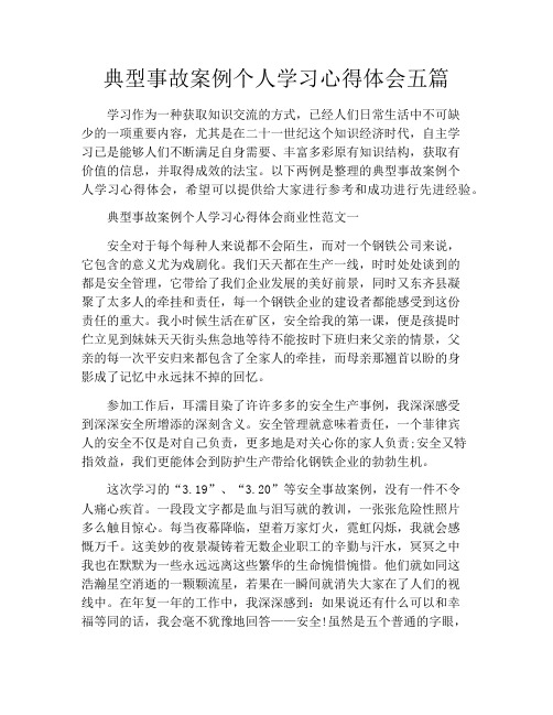 典型事故案例个人学习心得体会五篇