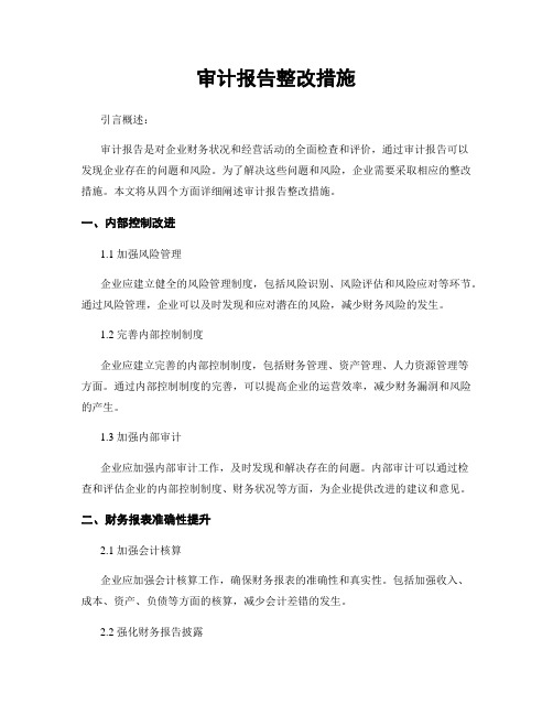 审计报告整改措施