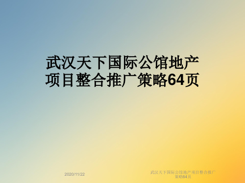 武汉天下国际公馆地产项目整合推广策略64页