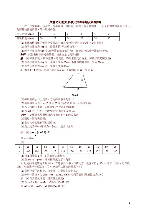 新北师大版七年级数学下第四章《变量之间的关系》单元知识总结(精)