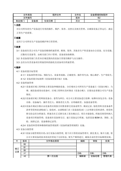 设备管理控制程序