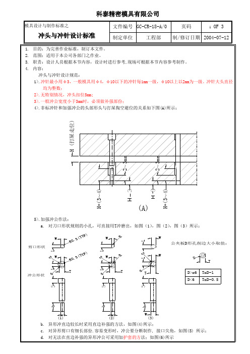 冲头与冲针设计标准