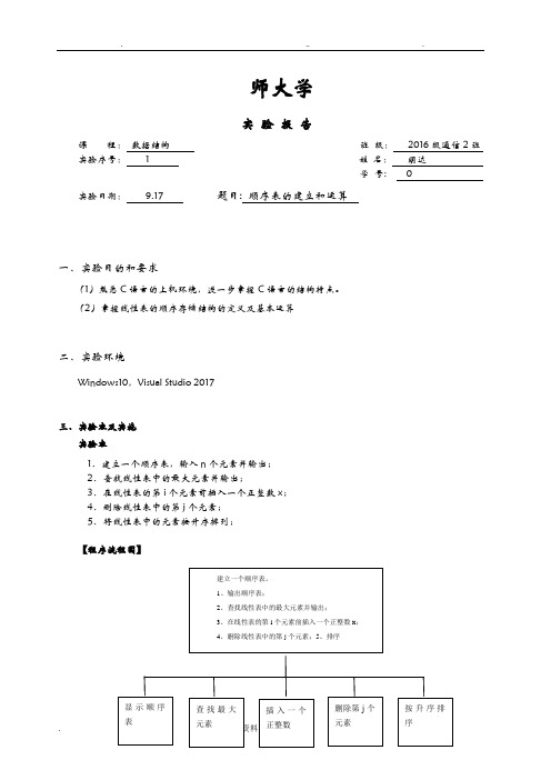 顺序表的建立及基本操作