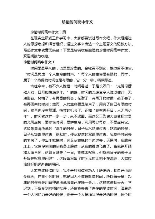 珍惜时间高中作文