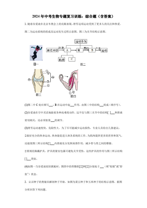 2024年中考生物专题复习：综合题(含答案)