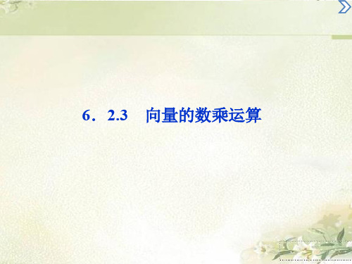 (2019新教材)人教A版高中数学必修第二册:向量的数乘运算