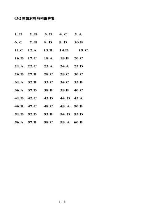 2004年注册建筑师考试-材料