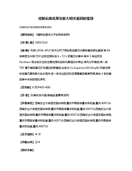 授粉后黄瓜果实膨大相关基因的鉴别