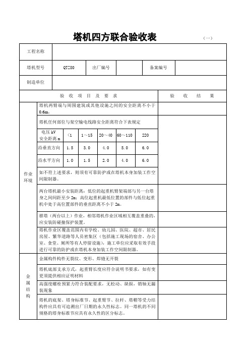 塔式起重机械四方联合验收安装