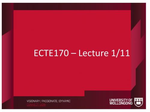 电路分析英文课件ECTE170 Lecture 1