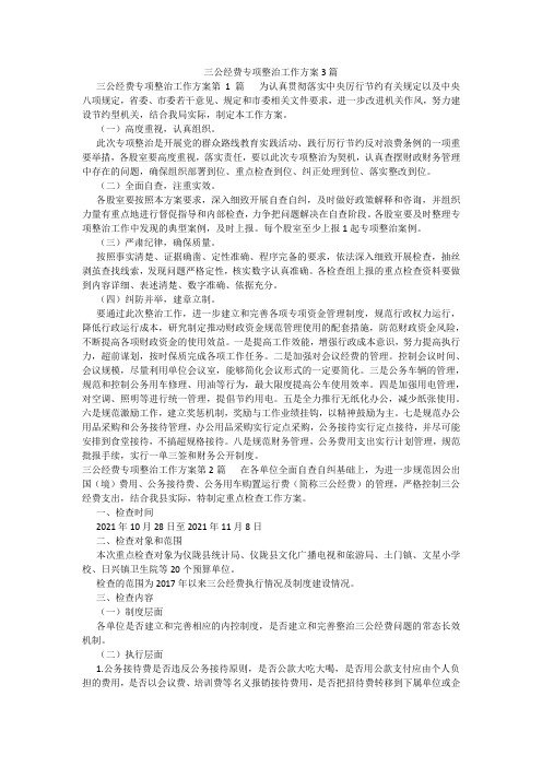 百度文库精品文档-三公经费专项整治工作方案3篇