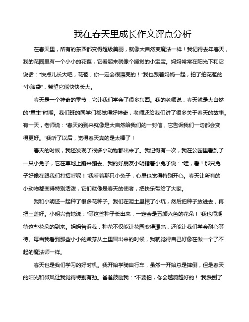 我在春天里成长作文评点分析