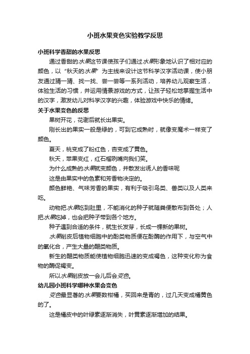 小班水果变色实验教学反思