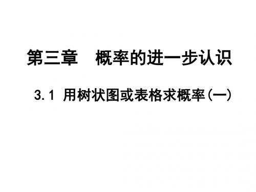 3.1 用树状图或表格求概率(1)(共21张PPT)