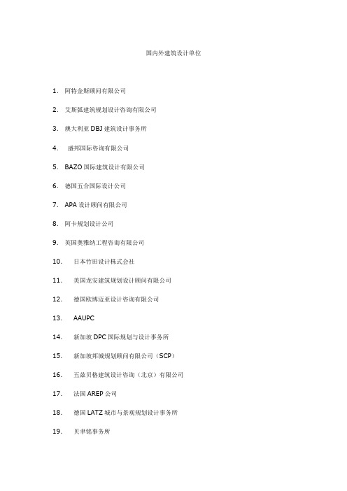 国内外建筑规划设计单位