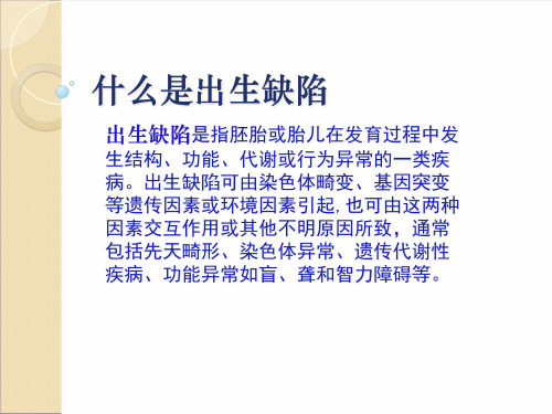 出生缺陷预防ppt课件