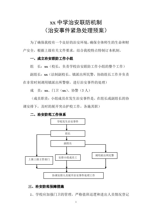 xx中学治安联防机制